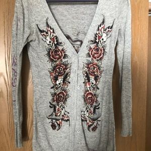 Ed Hardy Cardigan Sz M